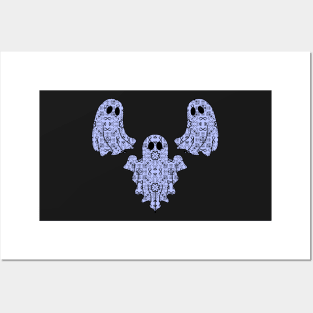 Halloween Ghost Native Ojibwe Floral by Niibidoon Posters and Art